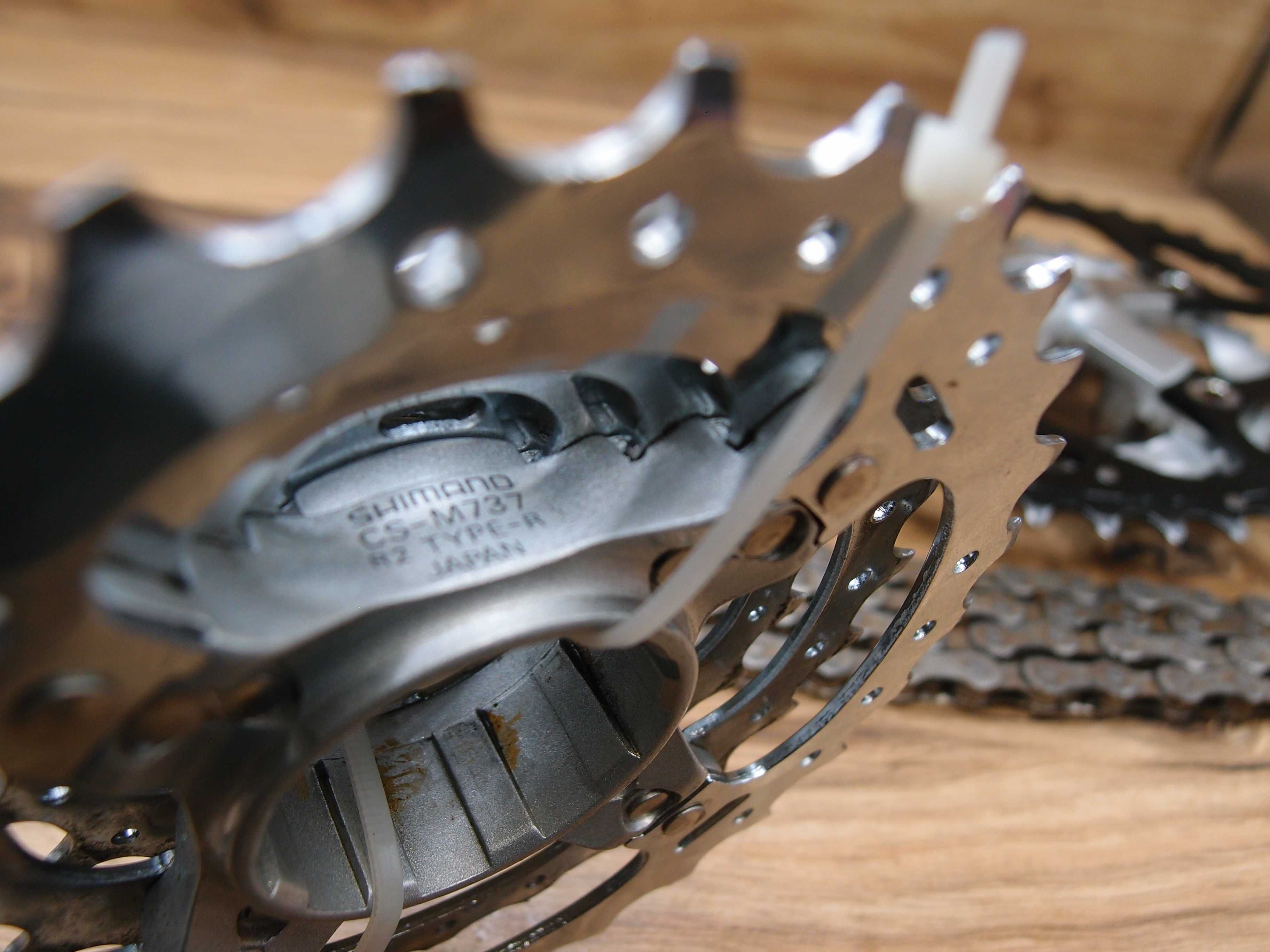 korba rowerowa Shimano Deore XT FC-M737 + łańcuch + kaseta CS-M737