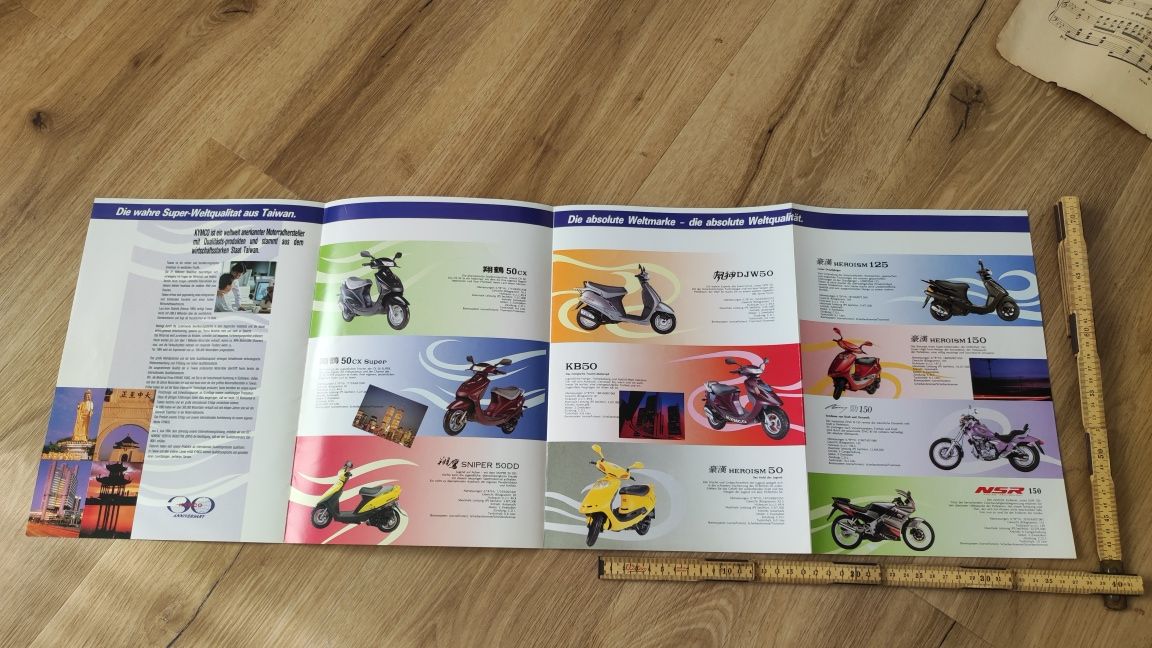 KYMCO anos 90 - Catálogo publicitário motas antigas