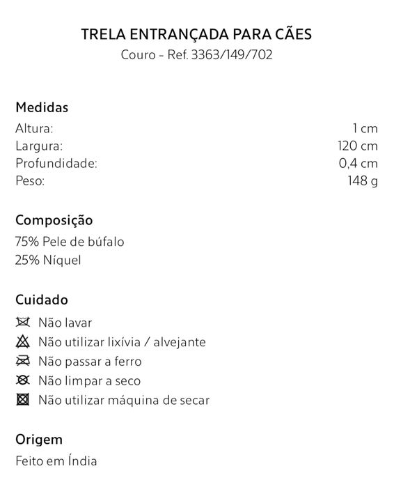 Trela Entraçada Para Cães Zara Home NOVO