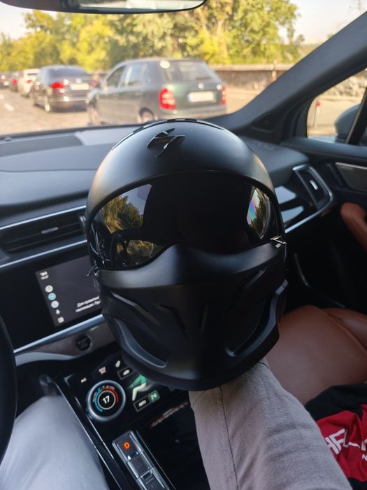 Шлем мото Харлей чопер стиль scorpion exo covert combat L-XL сонный ма