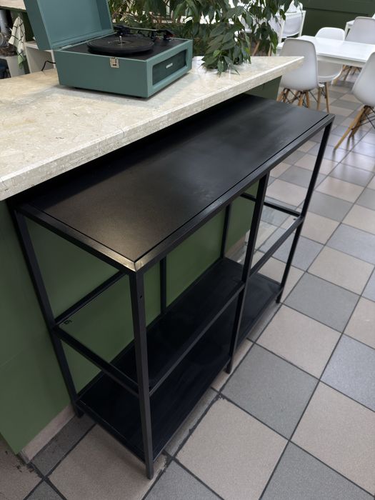 Regal IKEA czarny metalowy Vittsjo 100x93 cm półka szafa szafka