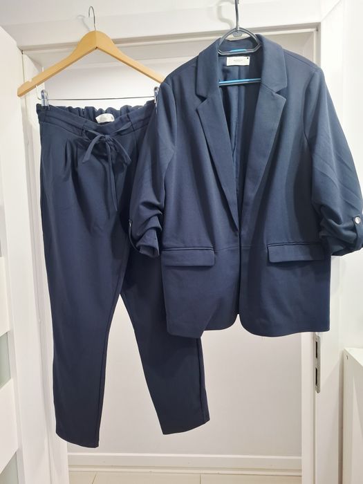 Granatowy elegancki garnitur marynarka spodnie casual reserved 42 xl