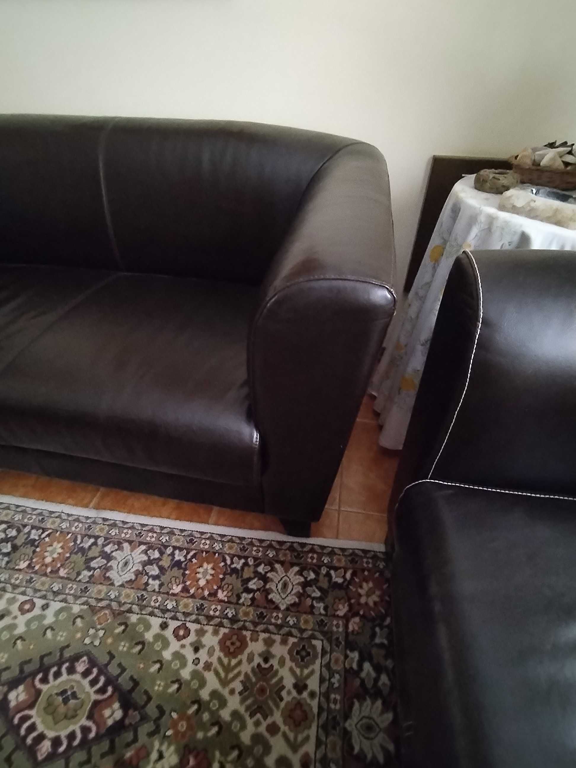 Sofás em Couro, de 2 e 3 lugares