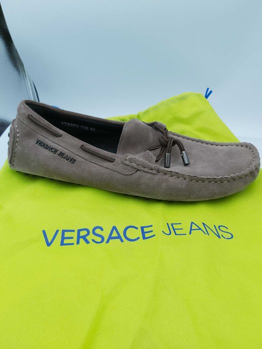 Buty VERSACE JEANS  rozmiar 40 mokasyny skora zamszowa beż