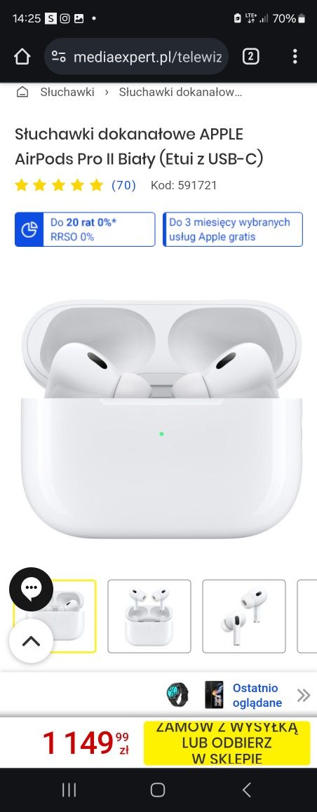 Słuchawki AirPods Pro II lub zamiana na inne niż Apple