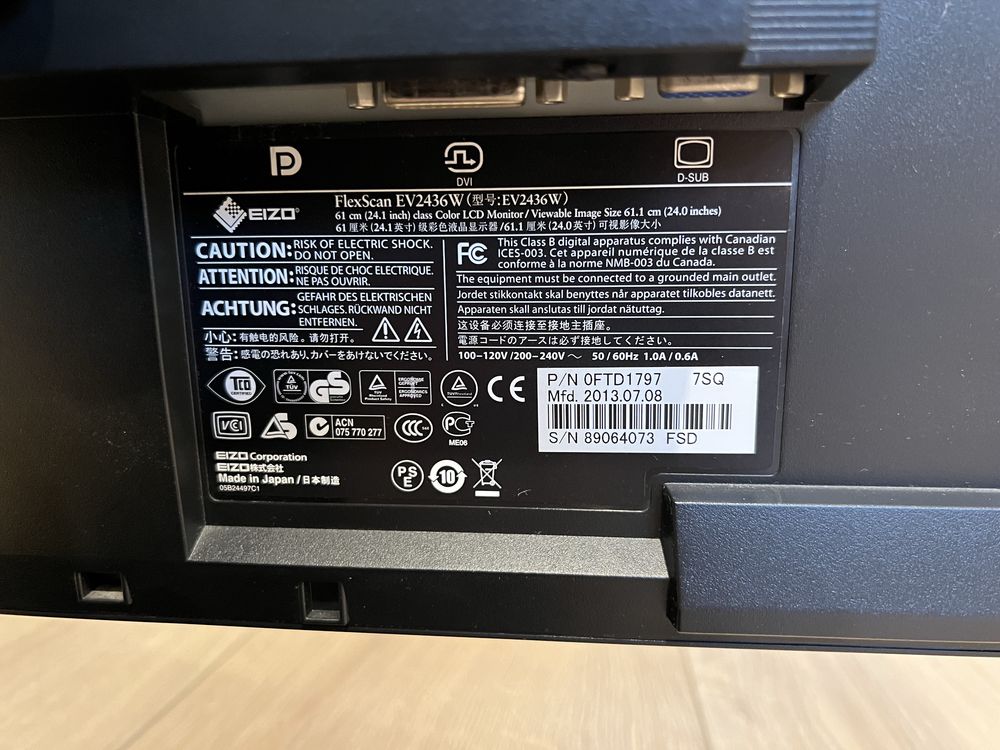 Monitor 24” EIZO FlexScan EV2436W