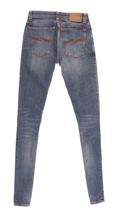 Spodnie Nudie Skinny Sam Spring Blue W27 L34 Damskie Jeans Super Slim