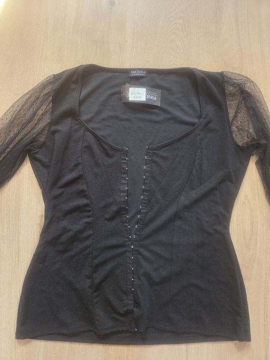 Nowa bluzka z rękawami z  siateczki L