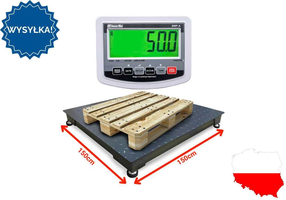 Waga platformowa do 5T 1,5x1,5m 150x150cm przemysłowa do gospodarstwa