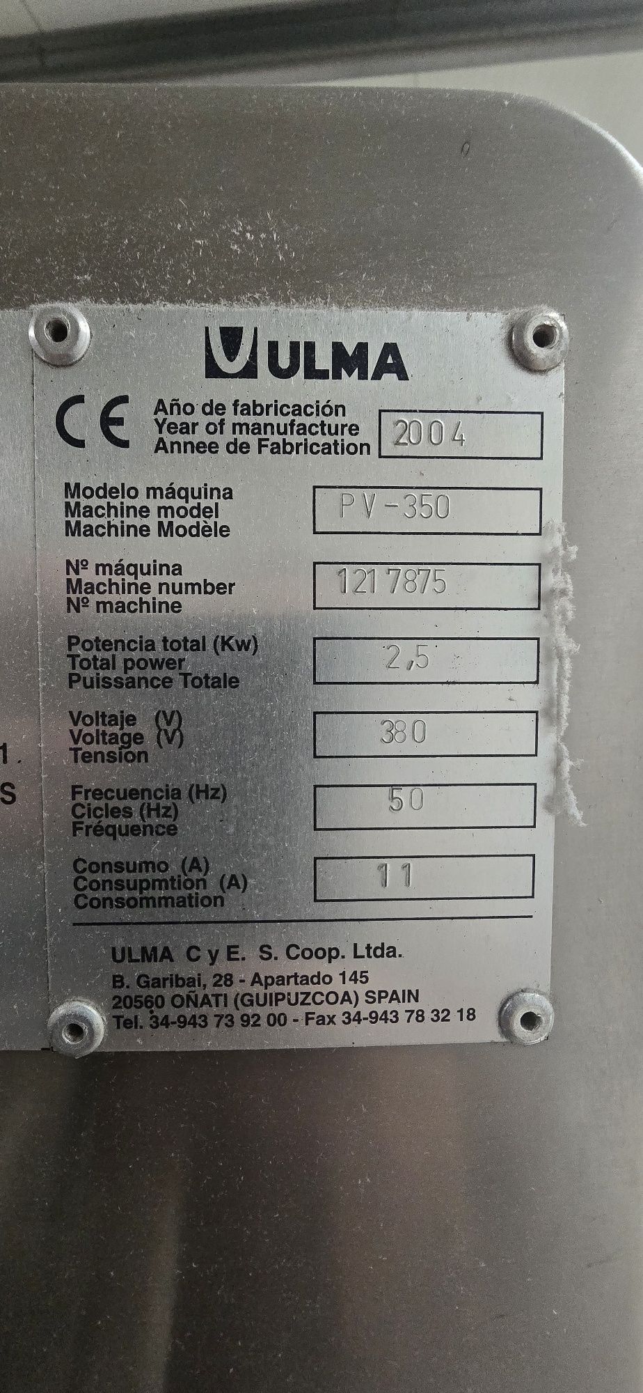 Maquina de Embalar Ulma