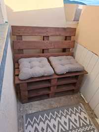 Ławka balkonowa ogrodowa z palet plus poduszki