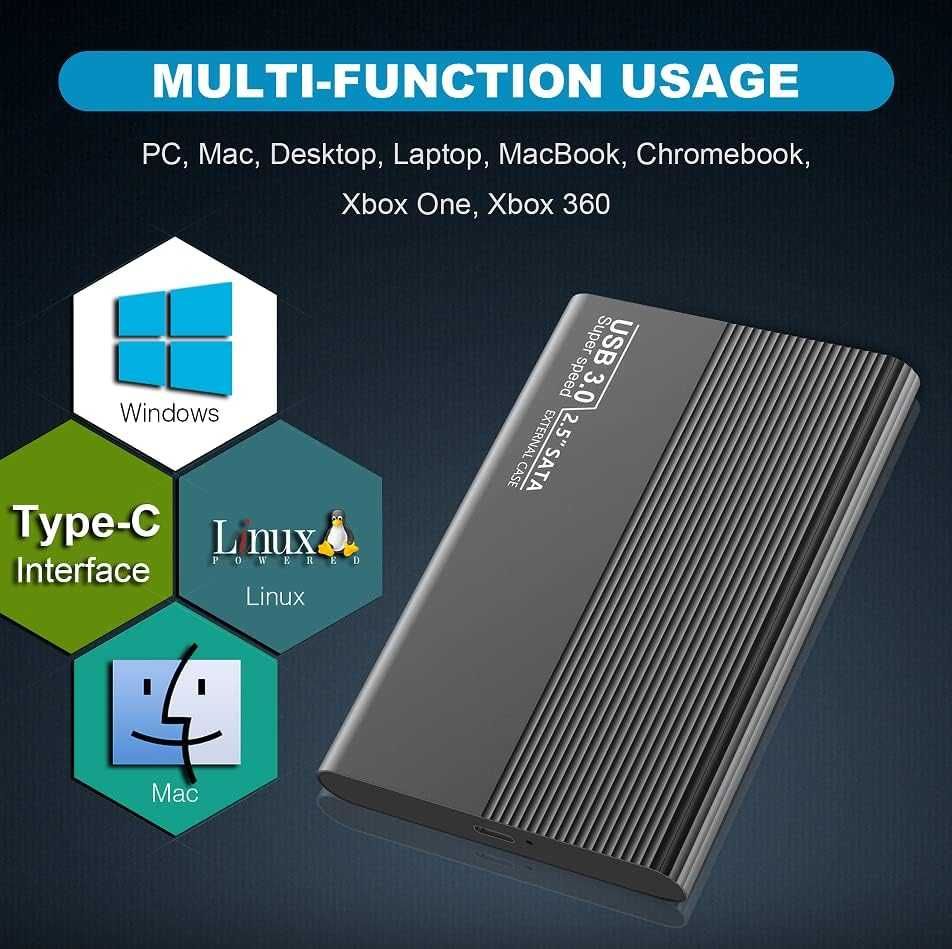 Metalowa Obudowa dysku zewnętrznego 2 TB USB 3.0 Type-C SATA Riyth