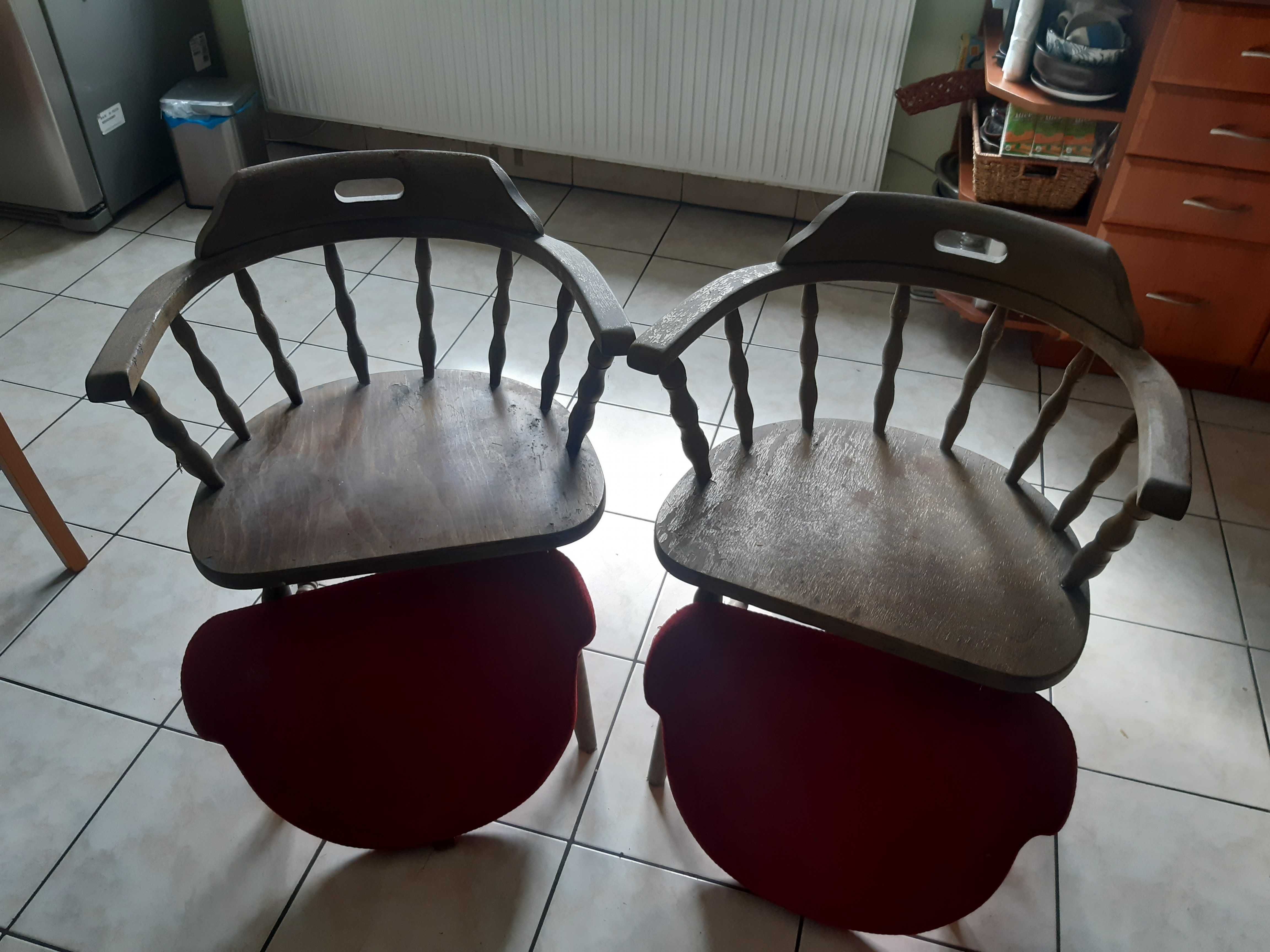 krzesło fotel kapitański PRL vintage