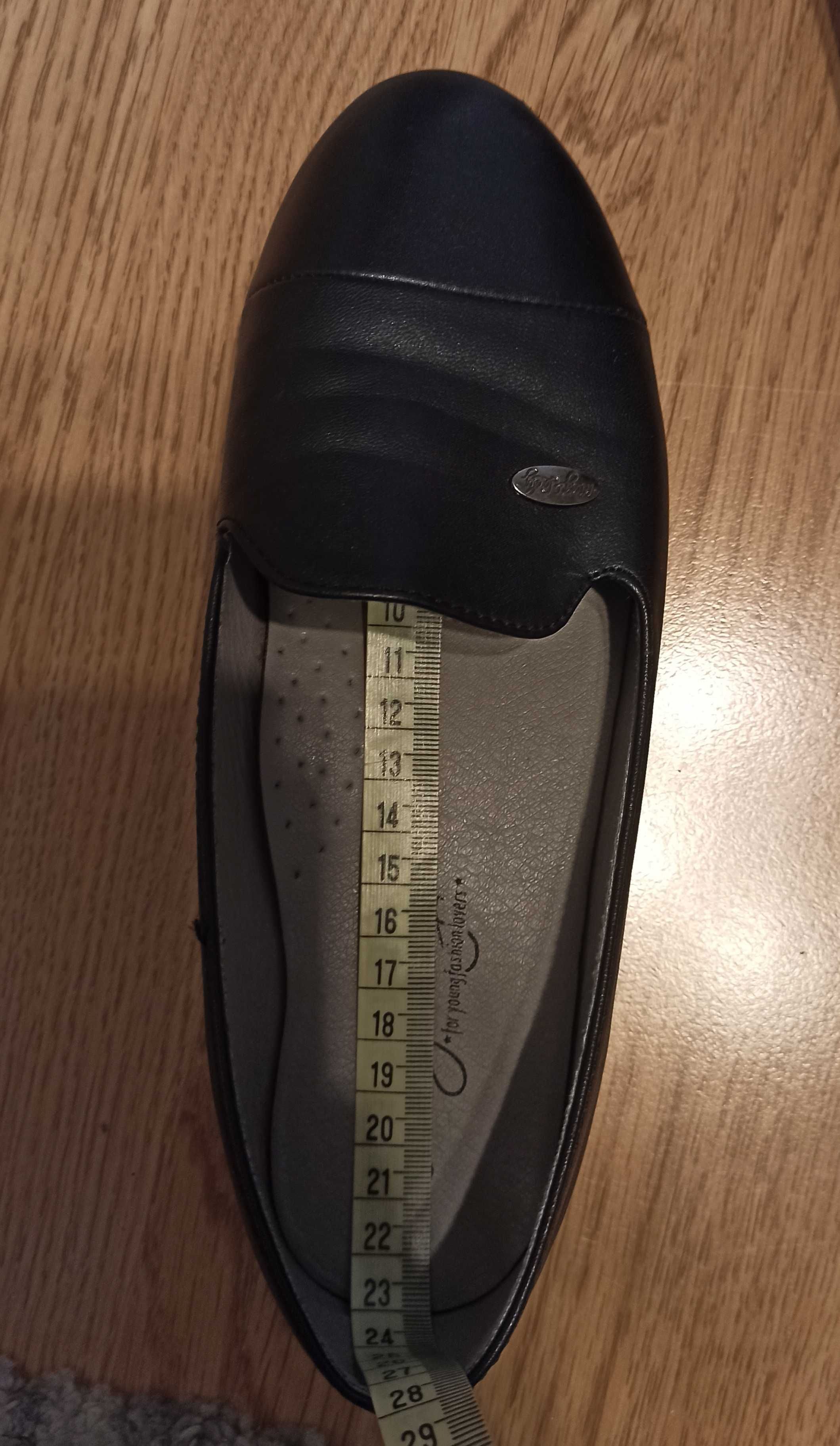 Buty dziewczęce, czarne półbuty, 36