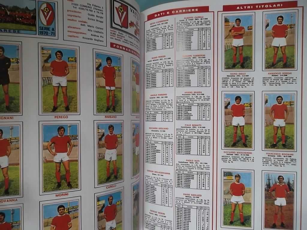 Caderneta italiana 1970/71 Panini - reprodução "anastatic"