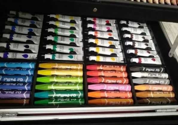 Набір для малювання 145 предметів у кейсі рожевий / блакитний