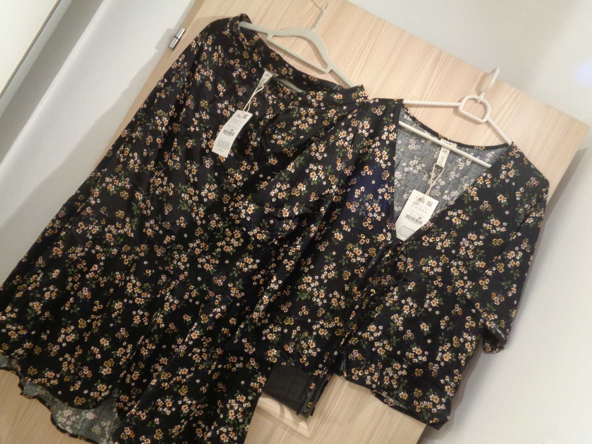 komplet spódnica maxi długa i bluzka narzutka L/XL Pull & Bear