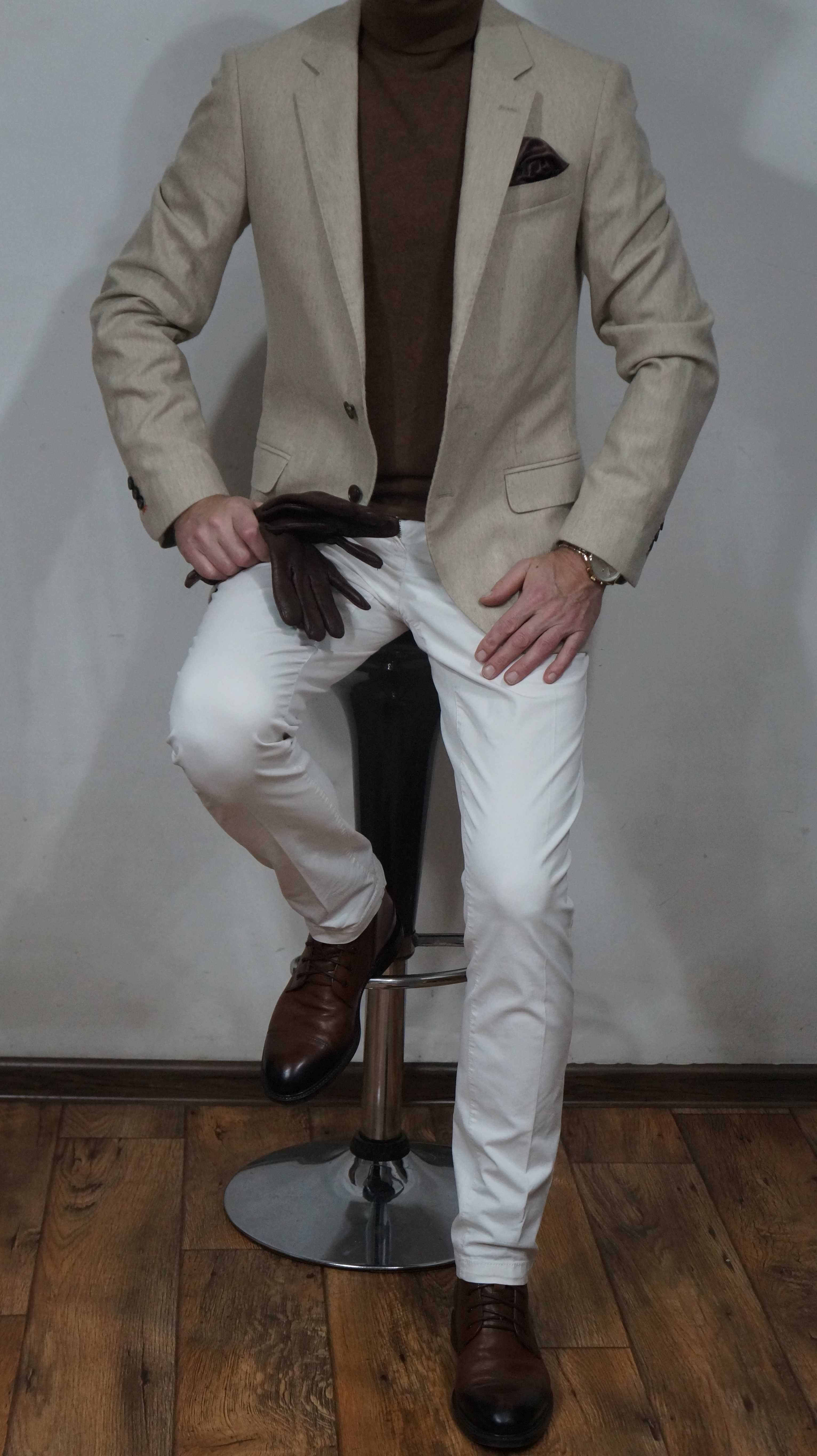 Marynarka Scotch & Soda Rozmiar M Kolor Kremowy Fit