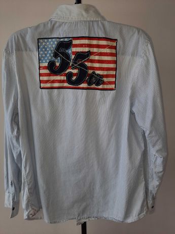Koszula męska retro 70's 80's flaga USA Karnawał Soul Star r. L Slim