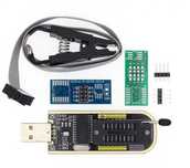 Програматор CH341A 24 25 FLASH EEPROM з кліпсою/прищіпкою