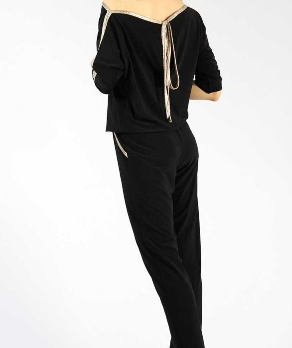 Czarny kombinezon złote dodatki. Rozm L. Jak nowy