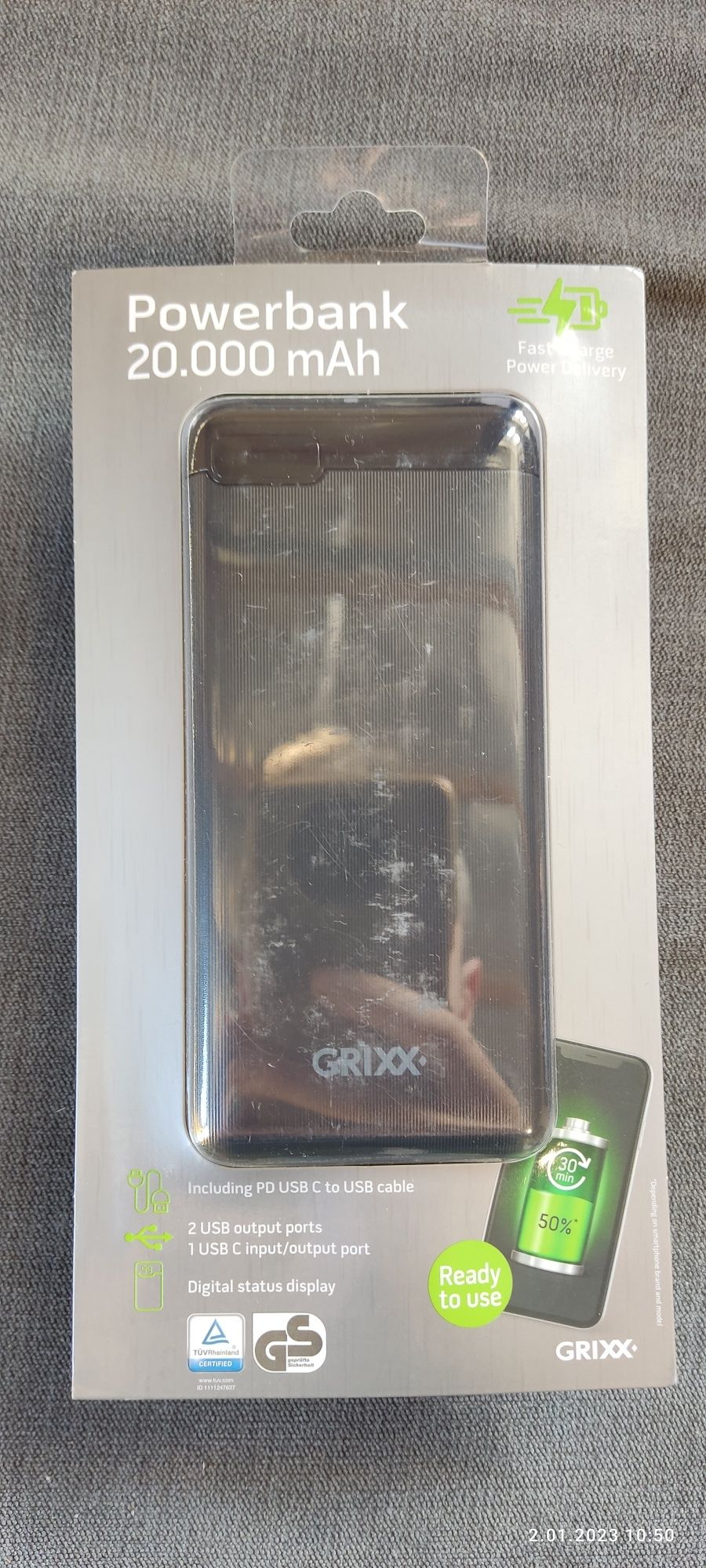 Grixx Power Bank, повербанк, павербанк зарядний пристрій