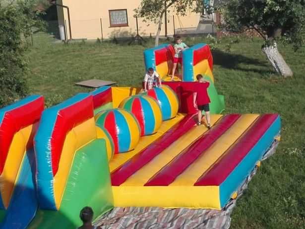 dmuchany zamek plac zabaw łódki sztuczna krowa eurobungee wata cukrowa