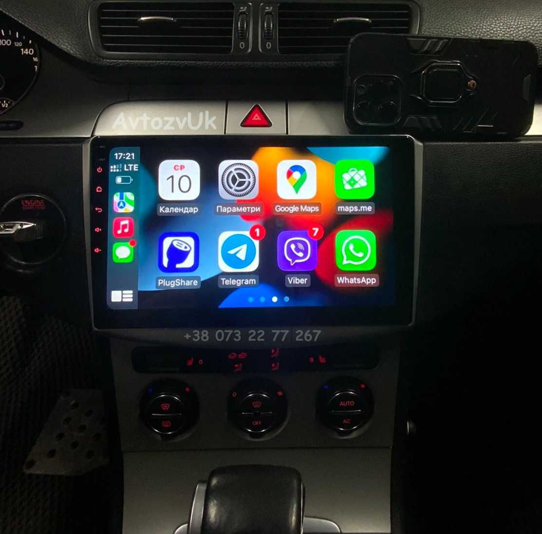 Магнитола PASSAT Volkswagen VW CC B6 B7 Tesla GPS CarPlay Android 14
