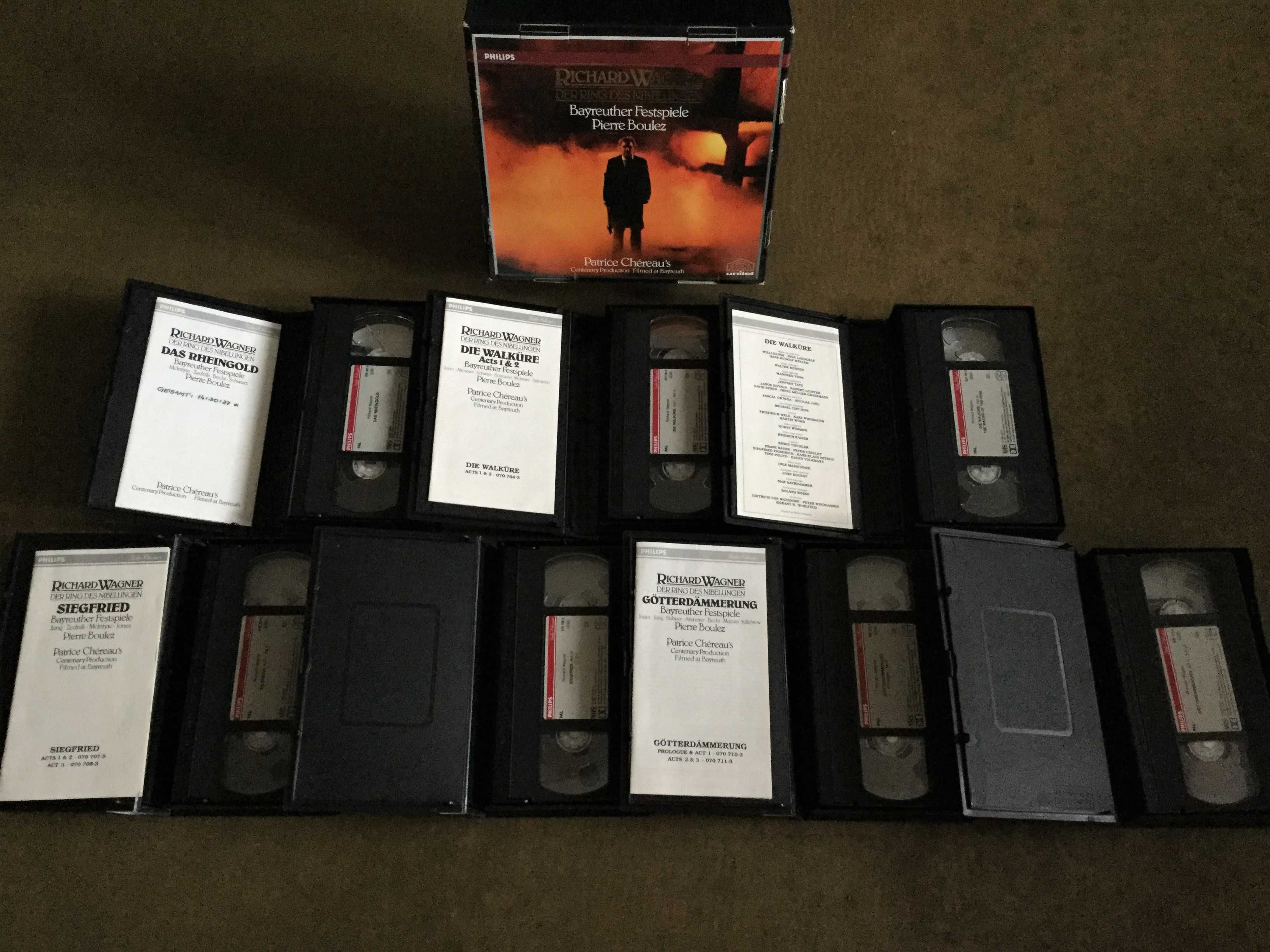 Wagner - Pierścień Nibelunga 7VHS Philips 1980r.komplet