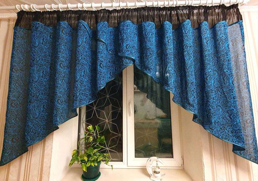 Штора занавеска тюль на кухню в детскую гардина ламбрекен