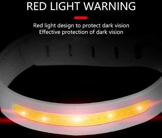Opaska LED COB - 3 tryby świecenia - światło białe i czerwone - 4szt