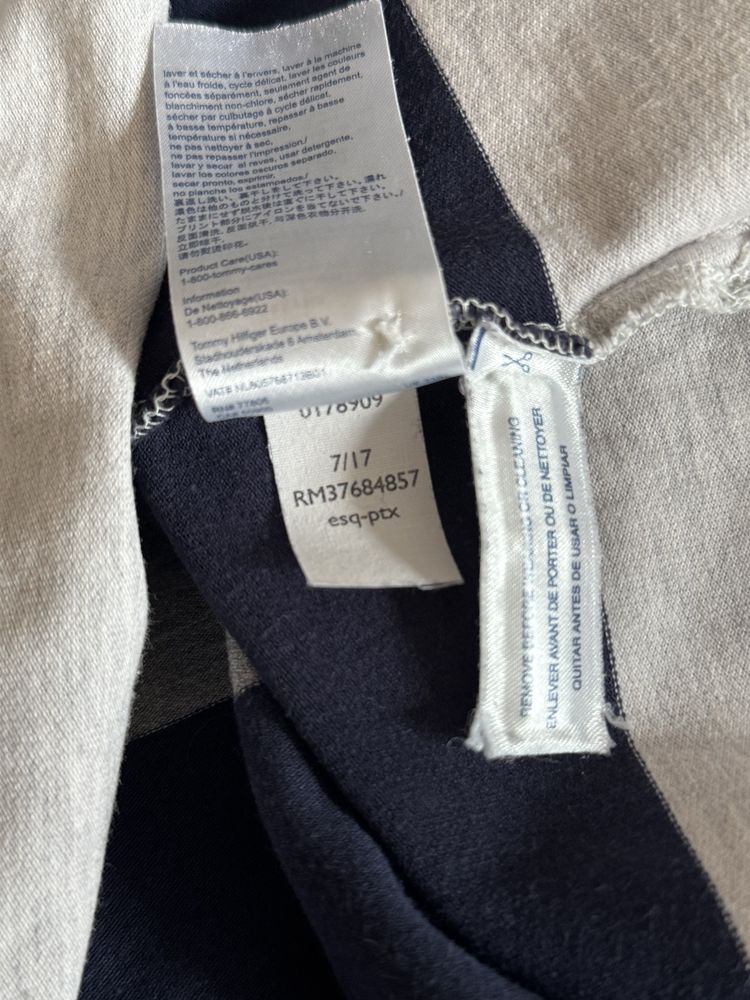 Koszulka Polo Tommy Hilfiger L Damska Old Money logowana Pasy Stripes