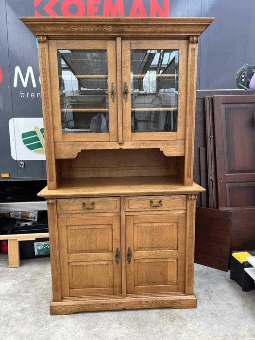 Kredens drewniany lite drewno dębowe solidny kolonialny jasny FV DOWÓZ