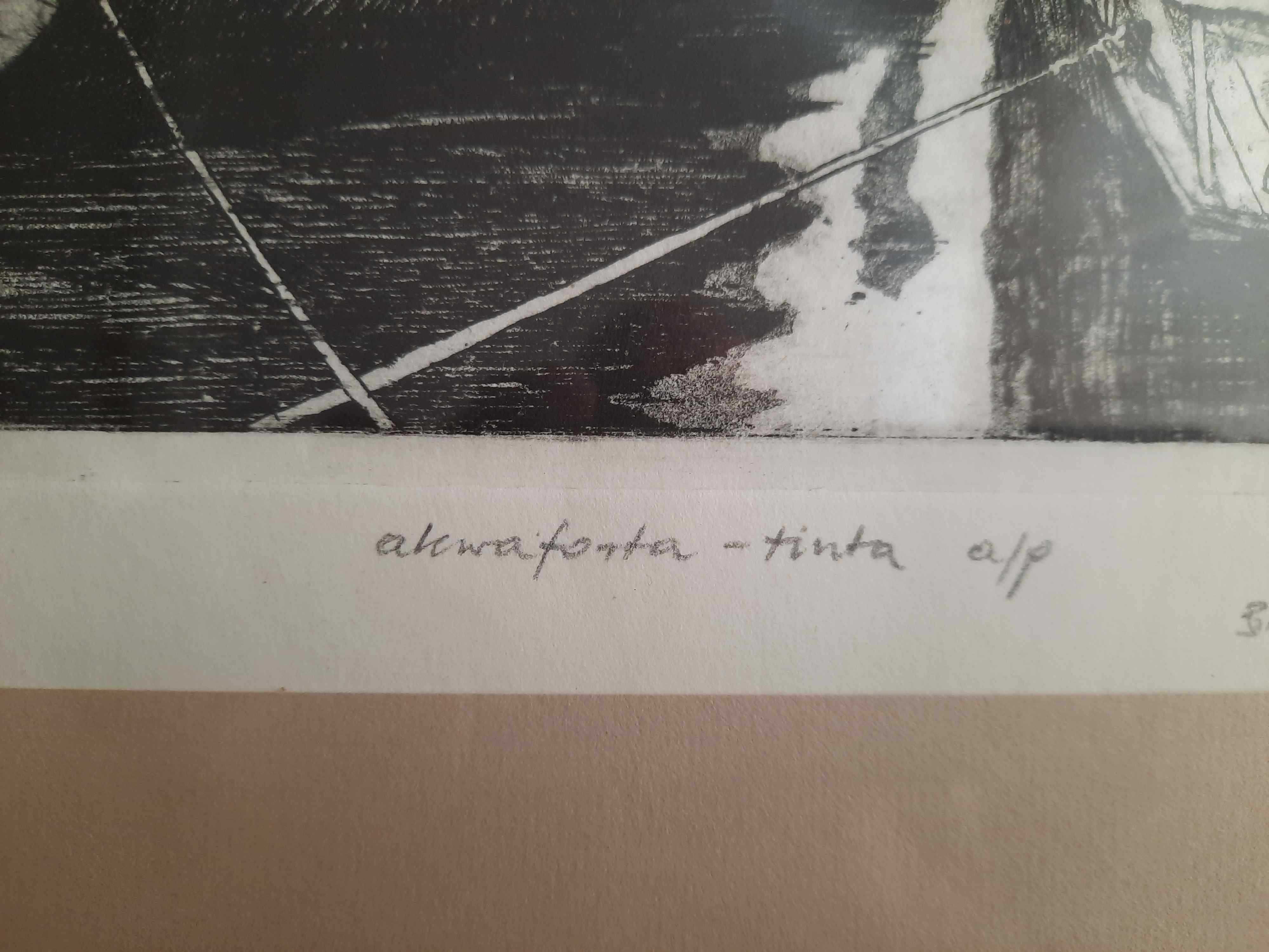 KRZEMIŃSKI A. Żaglówki Akwaforta 1976 r.