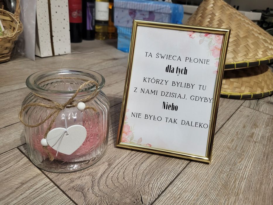 Ramka ta świeca płonie + pojemniczek ze świeczką
