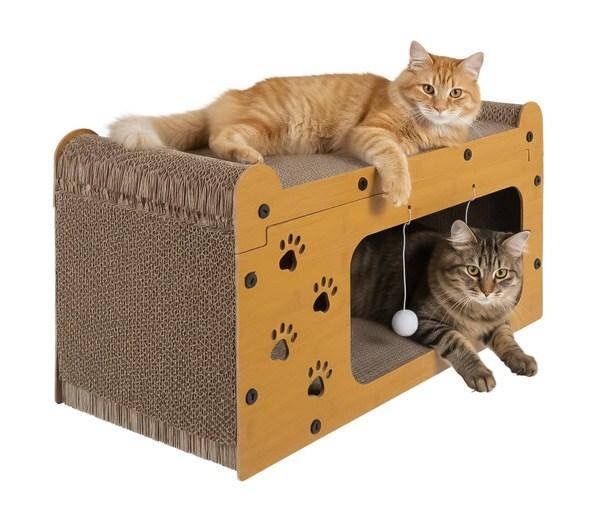 Кігтеточка дряпка домік для котів, когтеточка лежанка домик для кошки