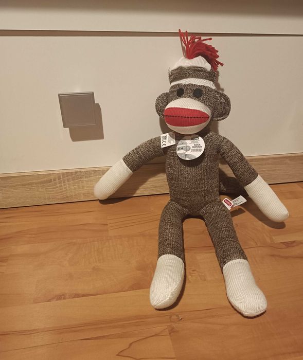 Klasyczna maskotka małpa małpka w stylu retro Sock Monkey 57 cm