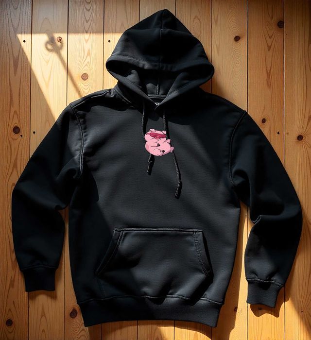 Męska Czarna Bluza M Świnka