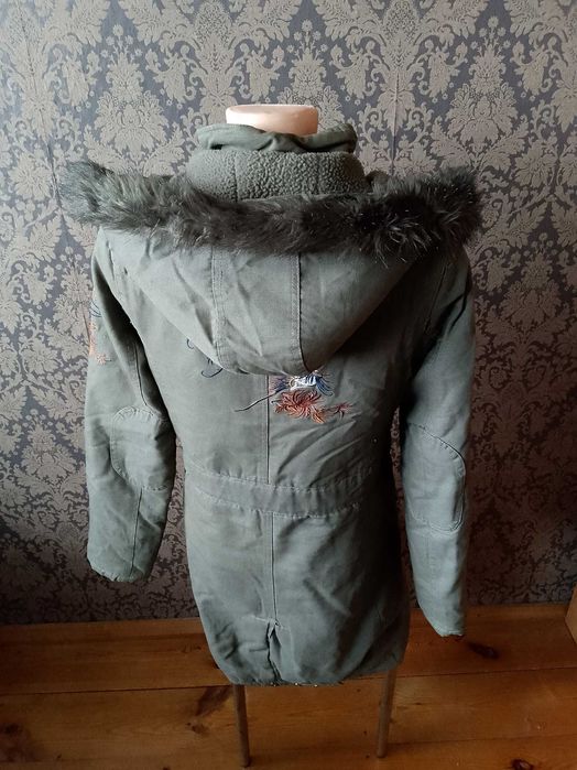 Kurtka zimowa damska parka z haftem