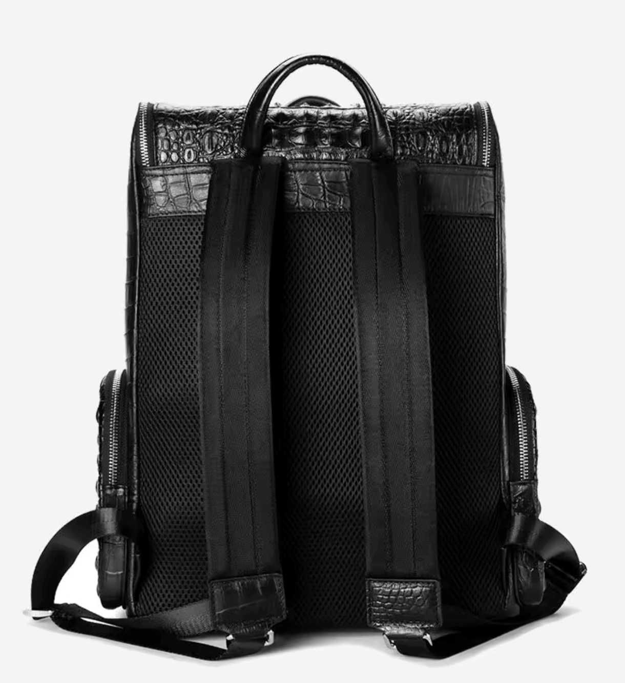 Nova mochila clássica de couro de crocodilo