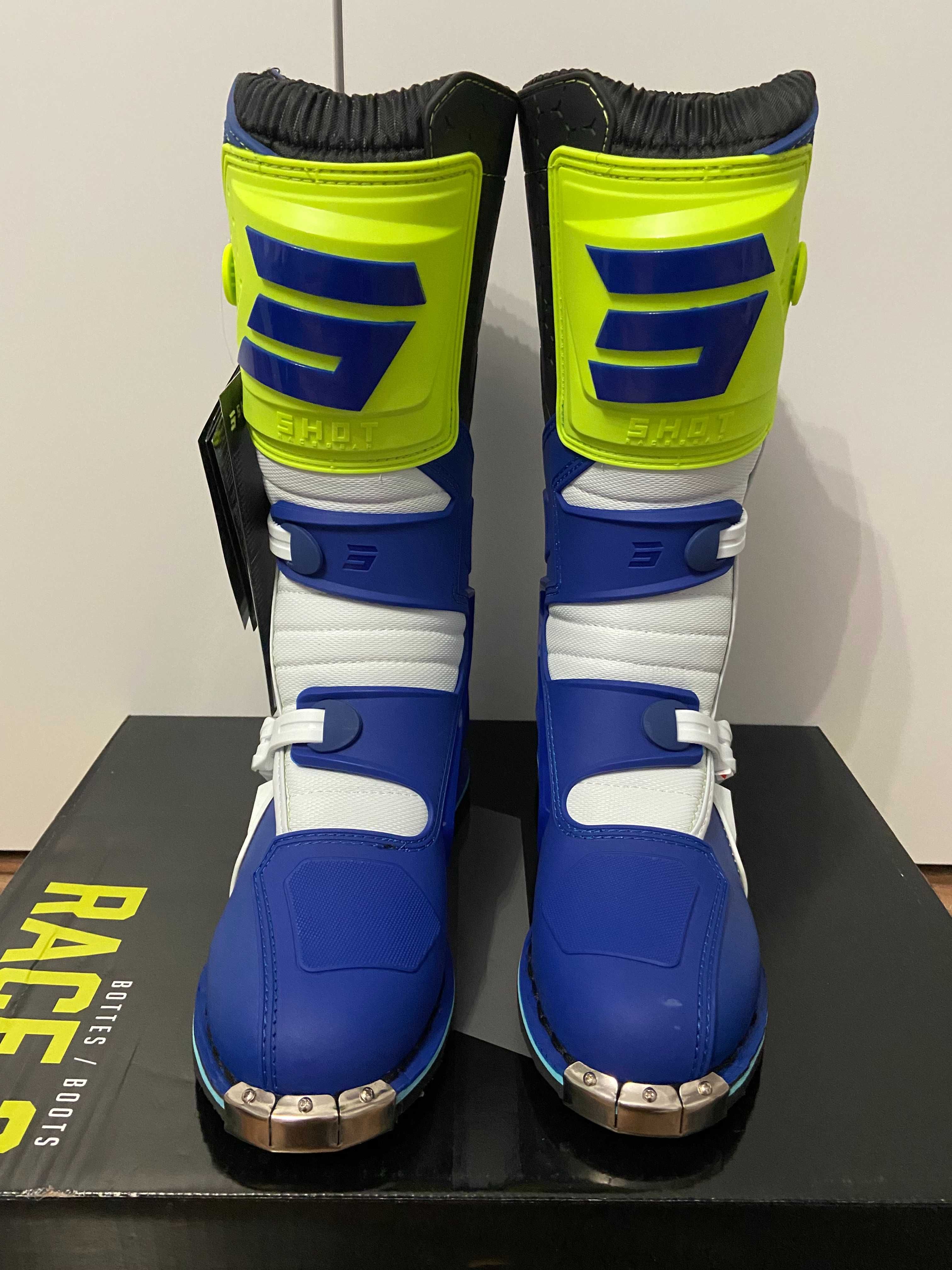 Buty mx Shot Race 2 Blue Neon Yellow (cross,quad,enduro)