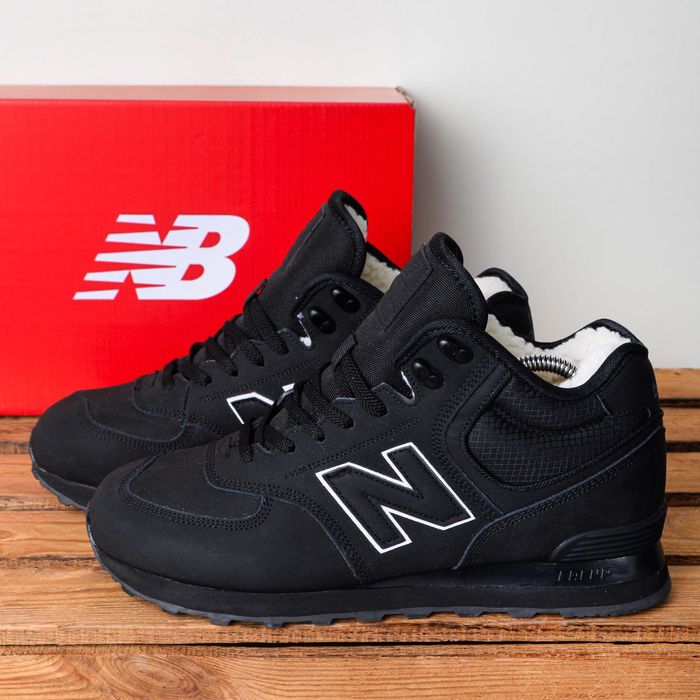 (1630) Зимові кросівки черевики New Balance 574 чорні (41-46) nb NB нб