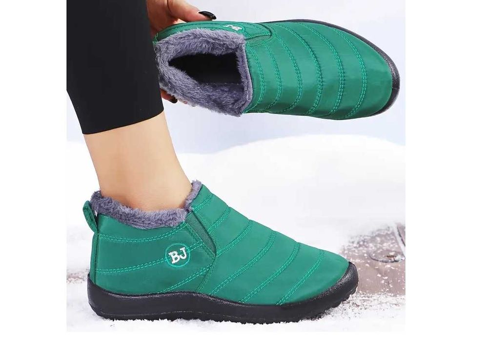 dziecięce buty zimowe ocieplane nieprzemakalne nowe/35/zielone