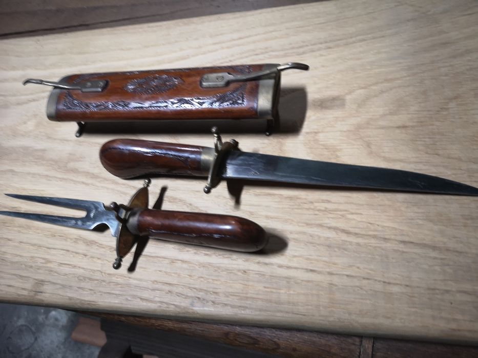 Nóż i widelec do mięsa antyk