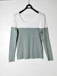 Damska bluzka t-shirt longsleeve długi rękaw biała szara Next 42