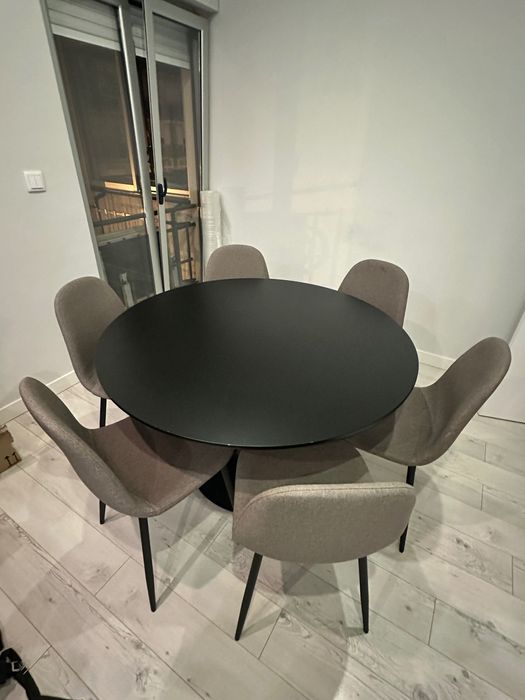 Mesa redonda jantar 120cm e 6 cadeiras