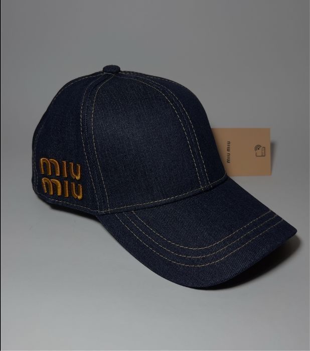 Кепка miu miu сіра та синя