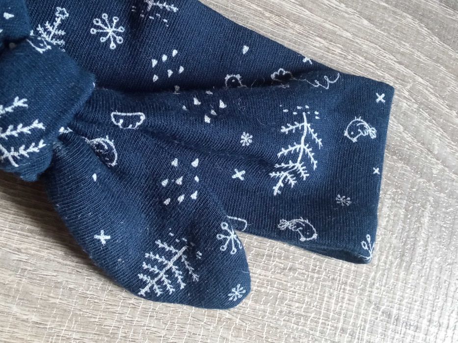 Lamino Opaska pin up z kokardką Granatowa Zimowy wzór 74