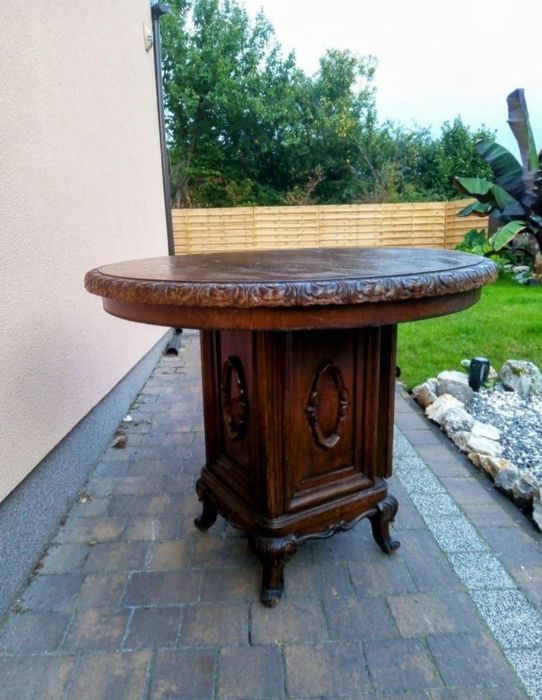 Stół okrągły PRL Transport