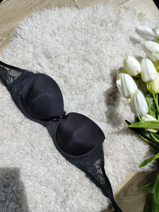 biustonosze czarne braletka z koronką 75 B h